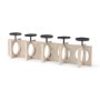 69733 - Cambie 29.0L x 6.0W x 9.0H Natural Wood W/Black Metal Candle Holders
