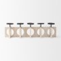 69733 - Cambie 29.0L x 6.0W x 9.0H Natural Wood W/Black Metal Candle Holders