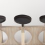 69733 - Cambie 29.0L x 6.0W x 9.0H Natural Wood W/Black Metal Candle Holders