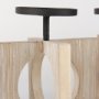 69733 - Cambie 29.0L x 6.0W x 9.0H Natural Wood W/Black Metal Candle Holders
