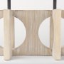 69733 - Cambie 29.0L x 6.0W x 9.0H Natural Wood W/Black Metal Candle Holders