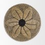 69604 - Mekhi 24.0L x 24.0W x 3.5 Light Brown Seagrass W/Black String Round Wall Hanging Plate 