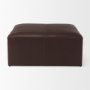 70051 - Minara 36L x 36W x 16H Square Dark Brown Leather Wrapped Ottoman