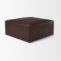 70051 - Minara 36L x 36W x 16H Square Dark Brown Leather Wrapped Ottoman