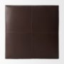 70051 - Minara 36L x 36W x 16H Square Dark Brown Leather Wrapped Ottoman
