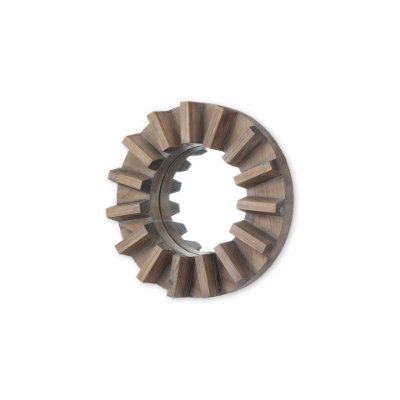 67046 - Sprocket 17" Round Brown Wood Frame Mirror