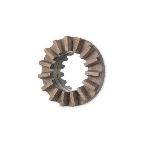 67046 - Sprocket 17" Round Brown Wood Frame Mirror