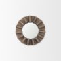 67046 - Sprocket 17" Round Brown Wood Frame Mirror