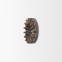 67046 - Sprocket 17" Round Brown Wood Frame Mirror