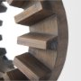 67046 - Sprocket 17" Round Brown Wood Frame Mirror