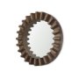 67047 - Sprocket 26" Round Brown Wood Frame Mirror