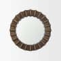 67047 - Sprocket 26" Round Brown Wood Frame Mirror
