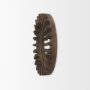 67047 - Sprocket 26" Round Brown Wood Frame Mirror