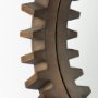 67047 - Sprocket 26" Round Brown Wood Frame Mirror