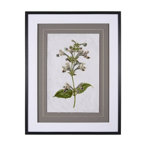 13966 - Soft Blue Botanoicals III by Mercana Studio Hand Embellished Framed Art Print Matted under Glass