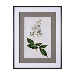 Soft Blue Botanoicals IV by Mercana Studio Hand Embellished Framed Art Print Matted under Glass