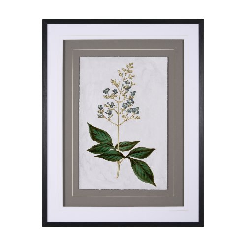 13967 - Soft Blue Botanoicals IV by Mercana Studio Hand Embellished Framed Art Print Matted under Glass