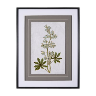 13971 - Soft Blue Botanoicals VIII by Mercana Studio Hand Embellished Framed Art Print Matted under Glass