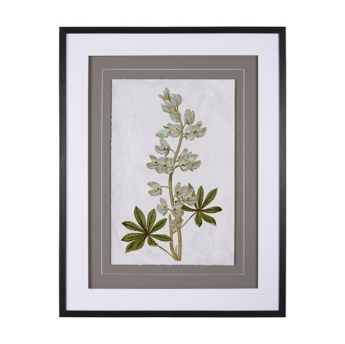 13971 - Soft Blue Botanoicals VIII by Mercana Studio Hand Embellished Framed Art Print Matted under Glass