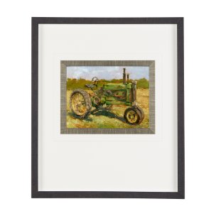 Rustic Tractors I by Mercana Studio a Hand Embellished Textured Framed Art Print Matted under Glass