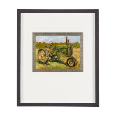 13984 - Rustic Tractors I by Mercana Studio a Hand Embellished Textured Framed Art Print Matted under Glass