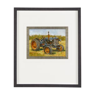 Rustic Tractors III by Mercana Studio Hand Embellished Textured Framed Art Print Matted under Glass