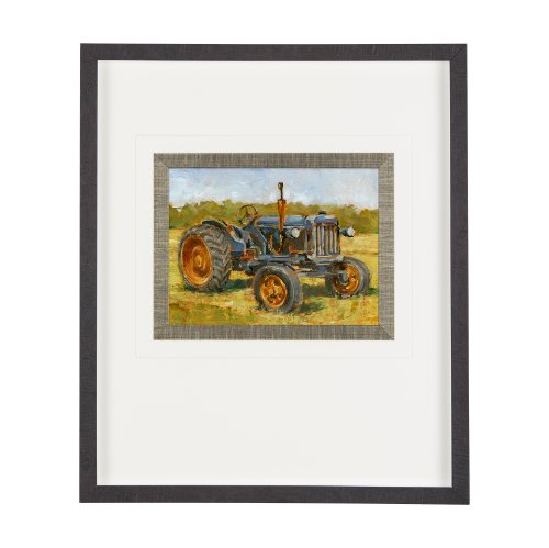 13986 - Rustic Tractors III by Mercana Studio Hand Embellished Textured Framed Art Print Matted under Glass