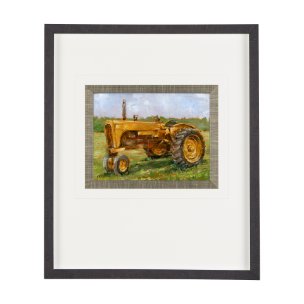 Rustic Tractors IV by Mercana Studio a Hand Embellished Textured Framed Art Print Matted under Glass