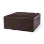 70051 - Minara 36L x 36W x 16H Square Dark Brown Leather Wrapped Ottoman