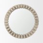 67048 - Sprocket Mirror 35" Round Natural Brown Wood Frame Mirror