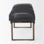 69061 - Jessie 55L x 16W Black Leather Seat W/Gold Metal Base Accent Bench