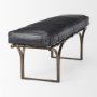 69061 - Jessie 55L x 16W Black Leather Seat W/Gold Metal Base Accent Bench