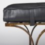 69061 - Jessie 55L x 16W Black Leather Seat W/Gold Metal Base Accent Bench
