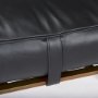 69061 - Jessie 55L x 16W Black Leather Seat W/Gold Metal Base Accent Bench