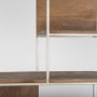 69104 - Morris III 47.25 X 15 X 75.5  Brown Wood and Silver Metal Frame 6 Shelf Shelving Unit