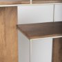 69104 - Morris III 47.25 X 15 X 75.5  Brown Wood and Silver Metal Frame 6 Shelf Shelving Unit