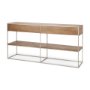 69102 - Morris I 63L x 15W x 31H Brown Wood w/ Silver Metal Frame 2 Drawer Console Table