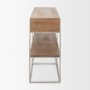69102 - Morris I 63L x 15W x 31H Brown Wood w/ Silver Metal Frame 2 Drawer Console Table