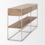 69102 - Morris I 63L x 15W x 31H Brown Wood w/ Silver Metal Frame 2 Drawer Console Table