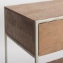 69102 - Morris I 63L x 15W x 31H Brown Wood w/ Silver Metal Frame 2 Drawer Console Table