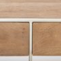 69102 - Morris I 63L x 15W x 31H Brown Wood w/ Silver Metal Frame 2 Drawer Console Table
