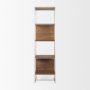69103 - Morris II 19.75 x 15 x 72.5 Brown Wood and Silver Metal Frame 4 Shelf Shelving Unit