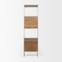 69103 - Morris II 19.75 x 15 x 72.5 Brown Wood and Silver Metal Frame 4 Shelf Shelving Unit