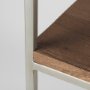 69103 - Morris II 19.75 x 15 x 72.5 Brown Wood and Silver Metal Frame 4 Shelf Shelving Unit