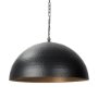 70058 - Karina 36" Round Matte Black Hammered Metal Dome Pendant Light 
