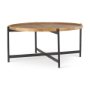 70062 - Marquisa 42" Round Medium Brown Wood W/Black Metal Large Coffee Table