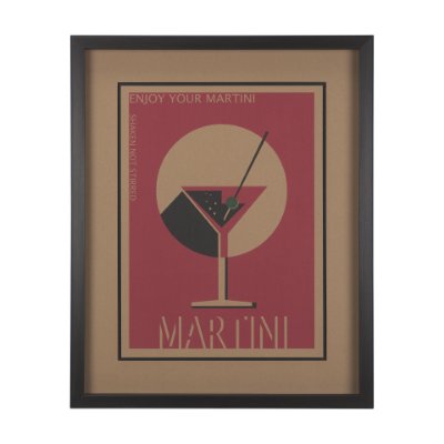 14187 - Martini by Simeng a Framed Art Print Matted under Glass