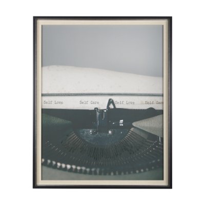 14195 - Typewriter Notes Care by Mercana Studio Hand Embellished Textured Framed Photo Art Print Matted unde
