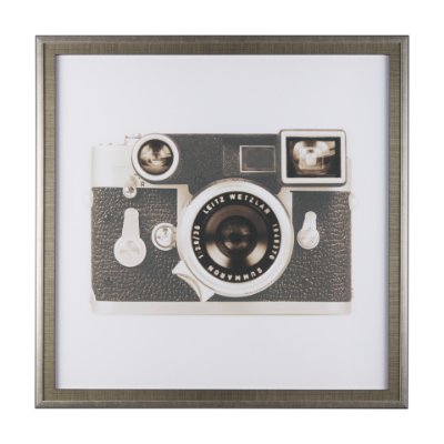 14198 - Retro Camera II by Mercana Studio a Hand Embellished Textured Framed Photo Art Print Matted under Gl