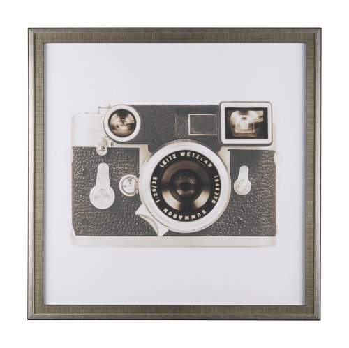 14198 - Retro Camera II by Mercana Studio a Hand Embellished Textured Framed Photo Art Print Matted under Gl
